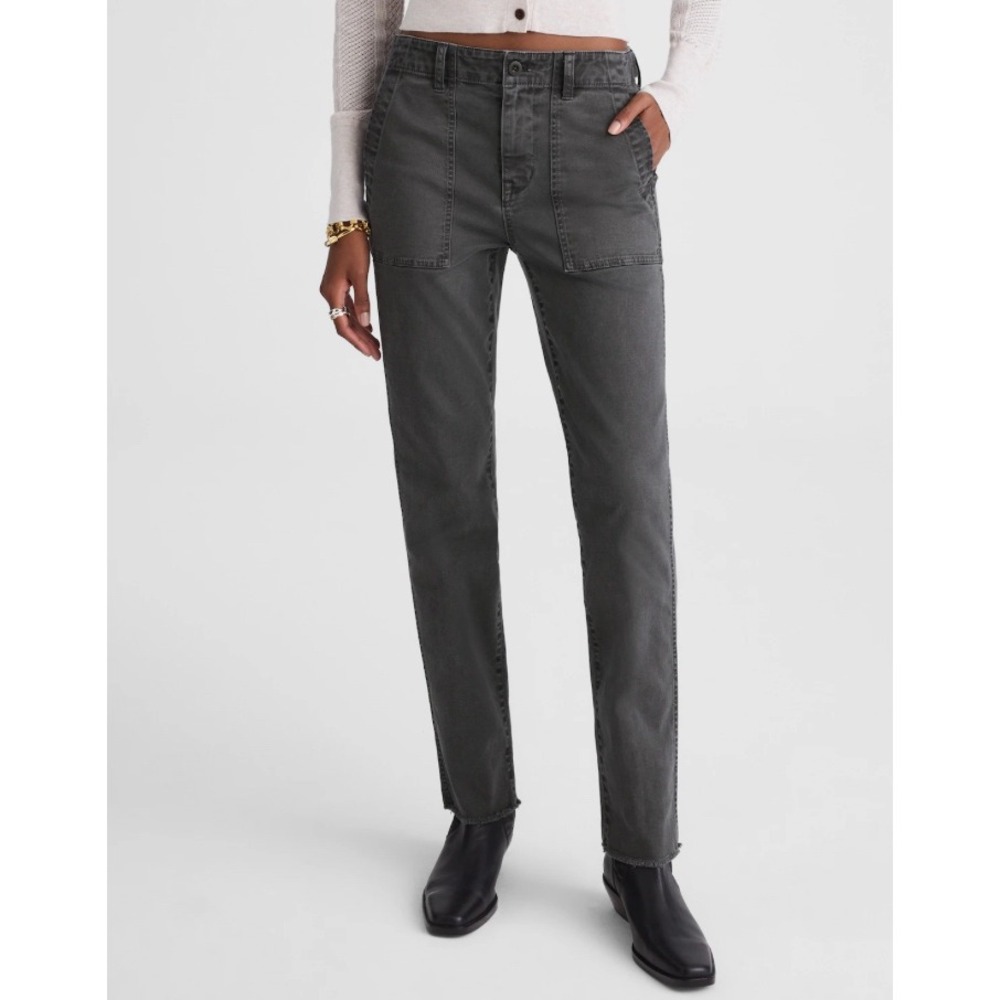Madewell The Slim Straight Utility Pant Dark Pavement Gray Size‎ 16 (33) NWT